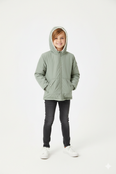 صورة جاكت بناتي كاجوال  رمادي فاتح  (Koton)