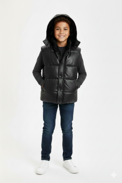 صورة جاكت اولادي كاجوال  اسود لامع (Koton)