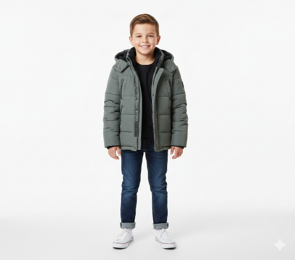 صورة جاكت اولادي كاجوال  رمادي غامق (Koton)