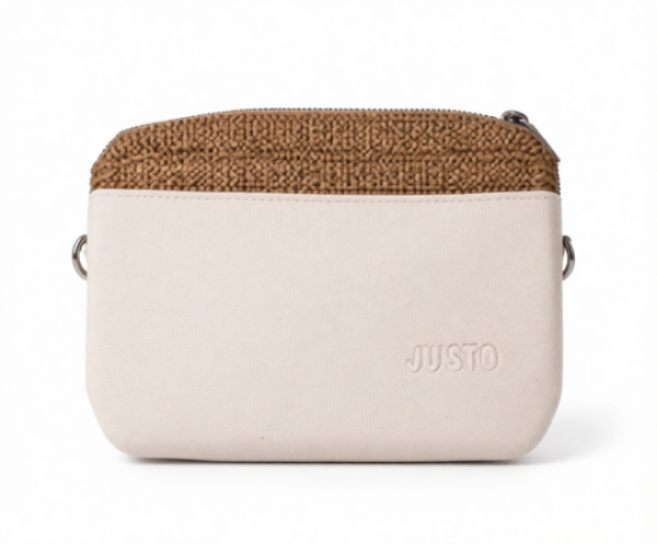 صورة شنطه يد نسائي JUSTO اللون ابيض* بني