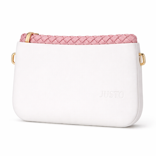 صورة شنطه يد نسائي  اللون ابيض*وردي  (JUSTO)