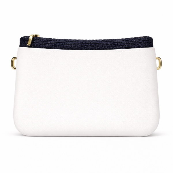 صورة شنطه يد نسائي اللون ابيض*ازرق غامق  (JUSTO )