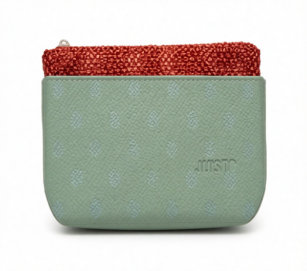 صورة شنطه يد نسائي JUSTO اللون اخضر منقط*بني