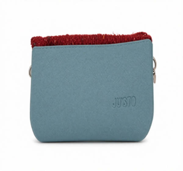 صورة شنطه يد نسائي JUSTO اللون سماوي*أحمر