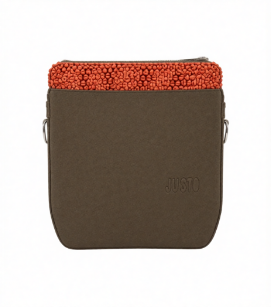 صورة شنطه يد نسائي JUSTO اللون زيتوني * بني