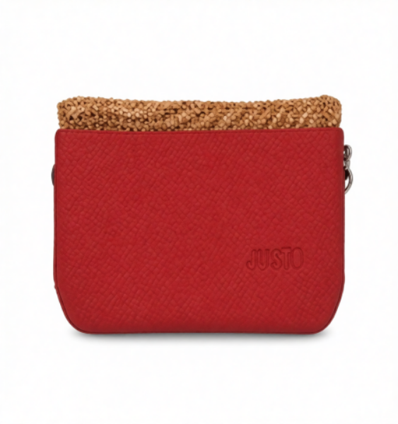 صورة شنطه يد نسائي JUSTO اللون احمر* بني
