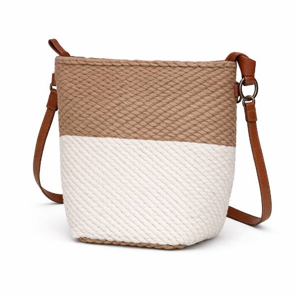 صورة شنطه يد نسائي ALEX MAX لون بني*ابيض