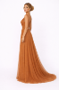 صورة فستان مارسينو فستان سهرة لامع بلون برتقالي