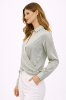 صورة بلوزة قصيرة رمادي فاتح ملفوفة (هانيتا)
