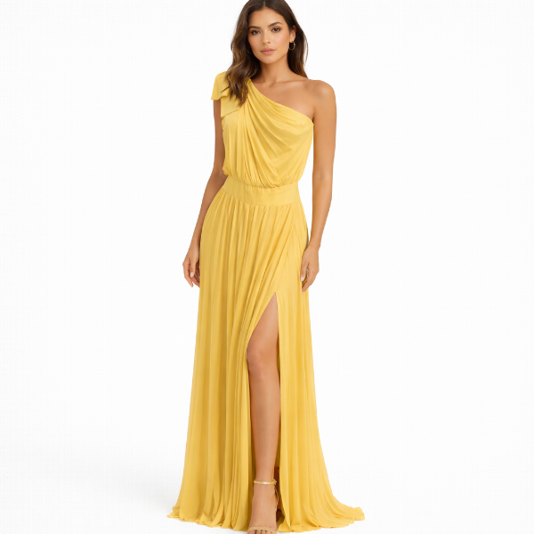 صورة (فستان حريمي اصفر مركة (هينيتا