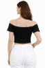 صورة بلوزة سوداء قصيرة بياقة واسعة (هانيتا)