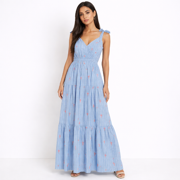 صورة فستان حريمي ازرق*ابيض (HANITA)