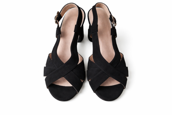 صورة (مارياماري) صندل أسود شمواه بكعب عالي