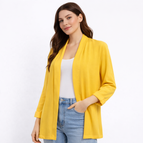 صورة بلوزة كيمونو صفراء عصرية مريحة ( Hanita)