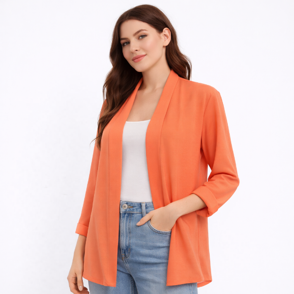 صورة بلوزة كيمونو برتقالية عصرية مريحة ( Hanita)