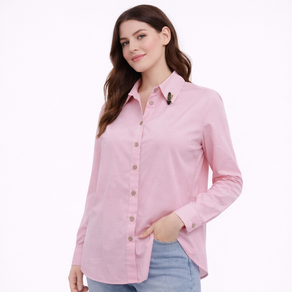 صورة بلوزة وردية كلاسيكية ناعمة وعصرية ( Hanita)